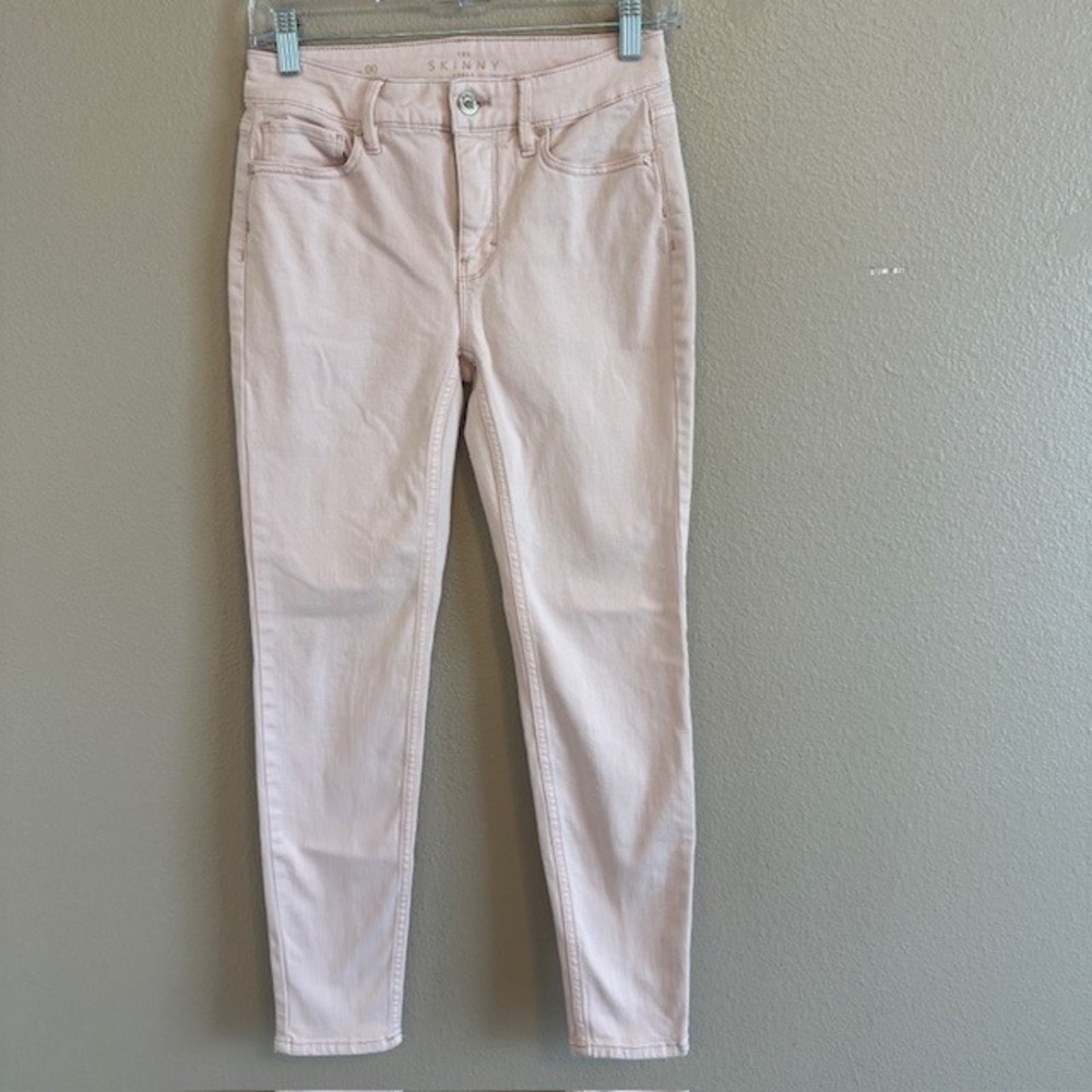 White House Black‎ Market WHBM Light Pink Skinny Ankle Stretch Jeans 00